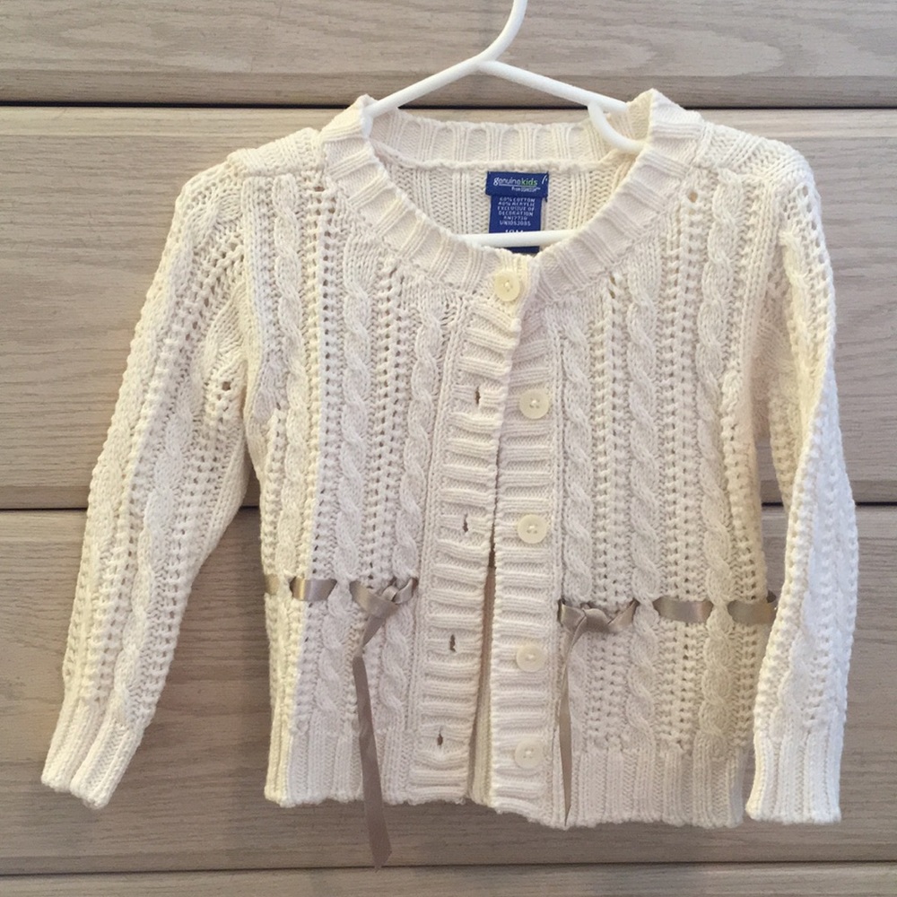 Cream button front sweater